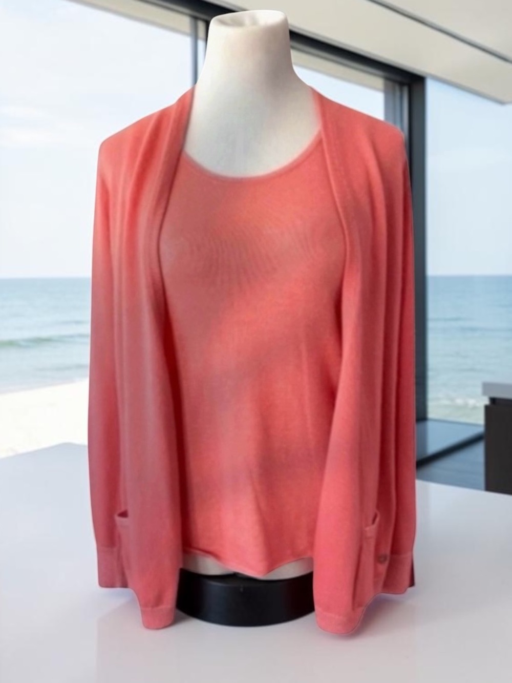 LORO PIANA BABY CASHMERE SILK BLEND SWEATER TWIN SET SIZE 40 ITALY